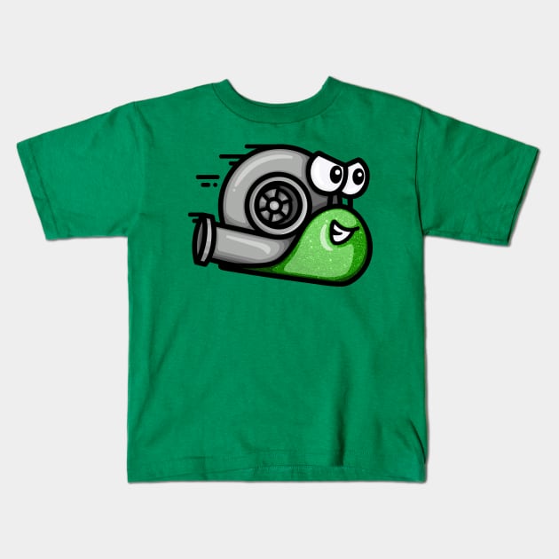 Turbo Snail - Green Spakle Kids T-Shirt by hoddynoddy